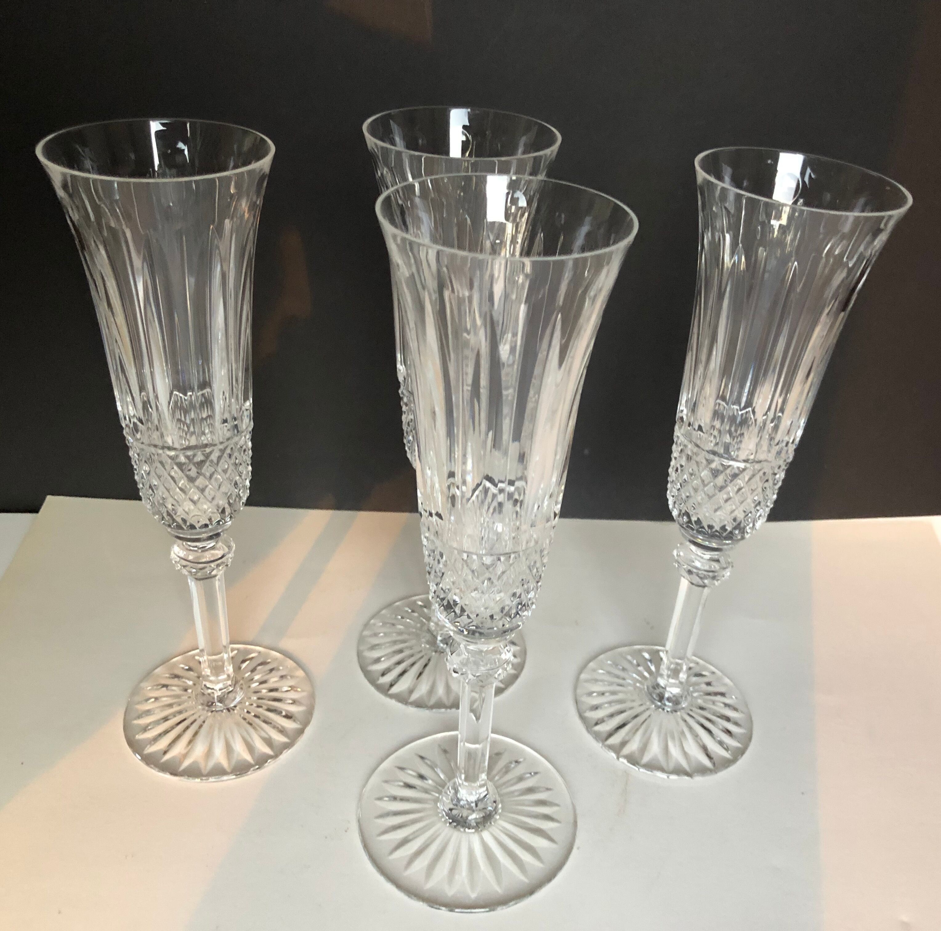 4 Saint Louis crystal champagne flutes, Tommy model