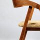 Vintage dining chairs oak wood yellow mellow Boho upholstery
