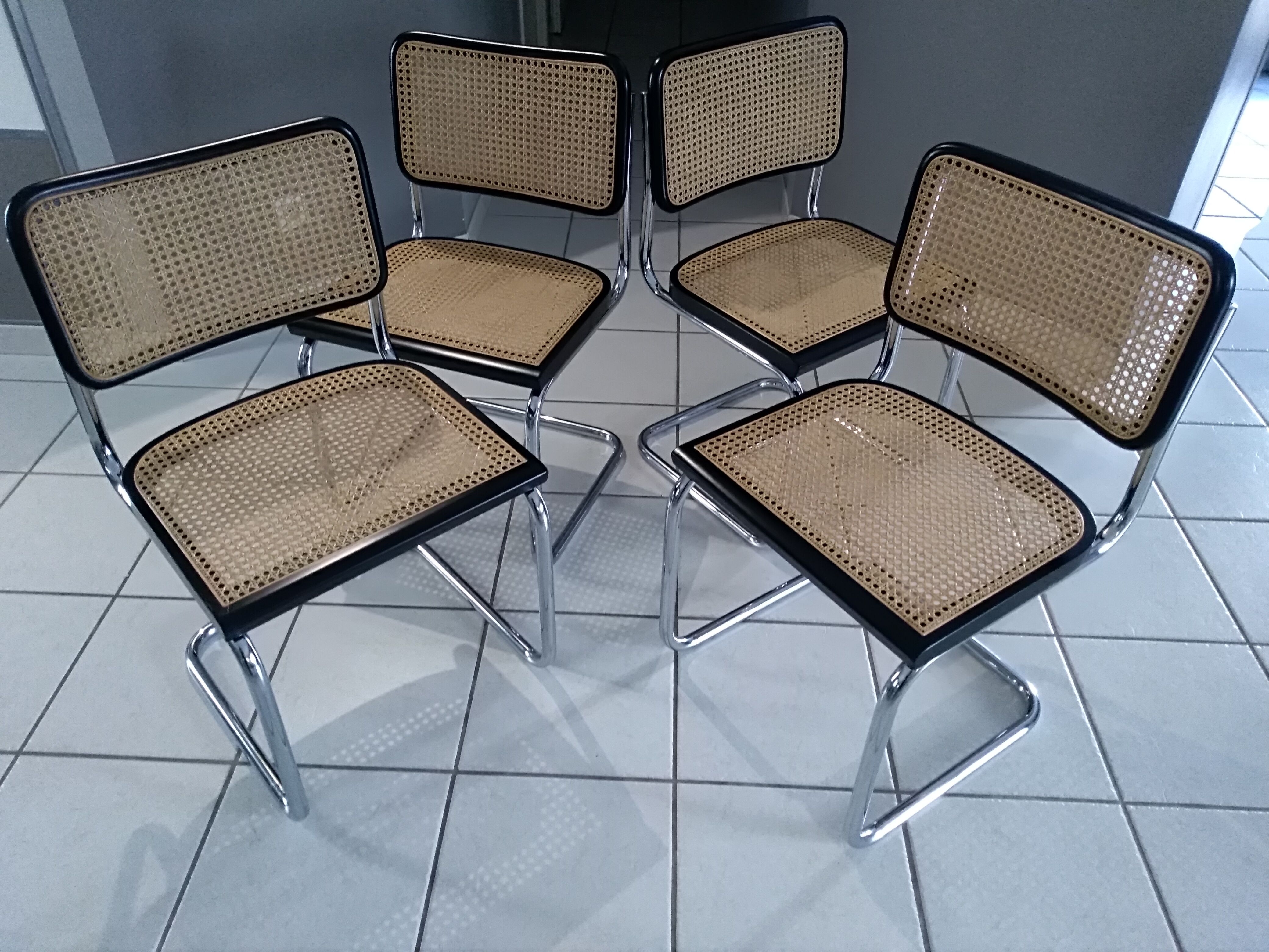 Suite 6 chairs Cesca B32 by Marcel Breuer 1998