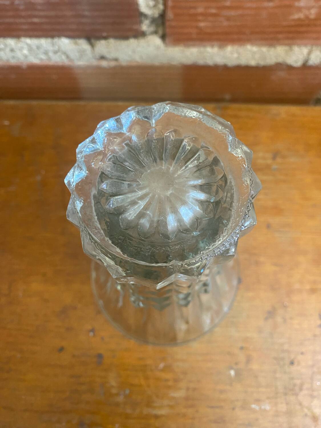 Pair Antique Clear Molded Vase Vintage Decoration #C596
