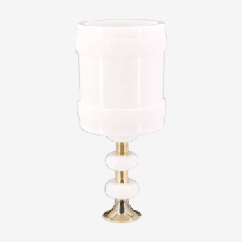 White alabaster and brass lamp, Italy 1960s