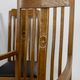 Set of 6 Art Nouveau chairs and armchairs in oak and leather.
