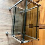Chrome and glass serving trolley