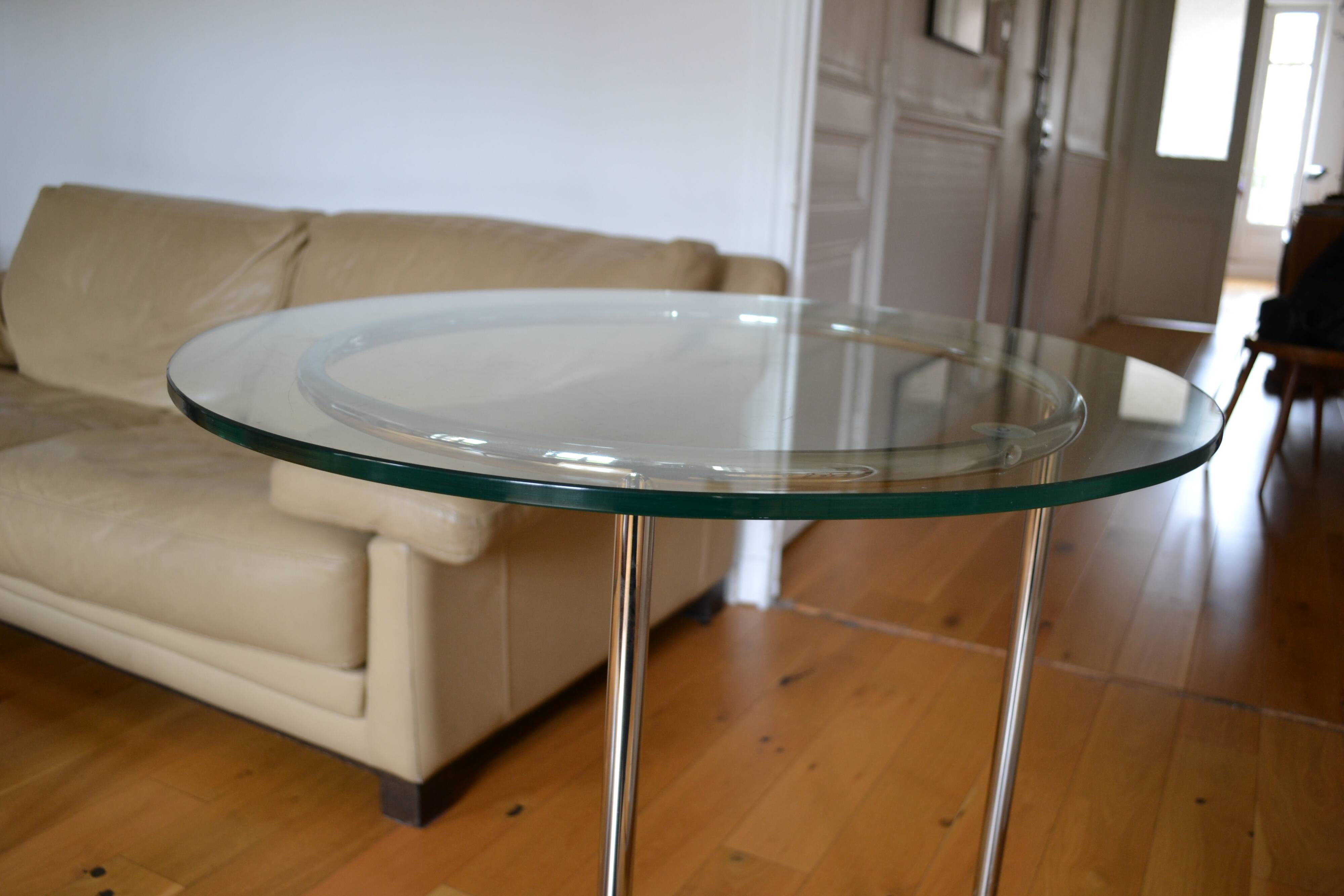 Side table or end table vintage metal and glass