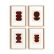 Collection of 4 abstract paintings on brown paper signed Eawy.