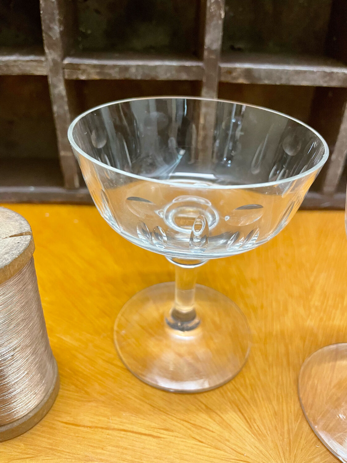 Pair of old champagne glasses
