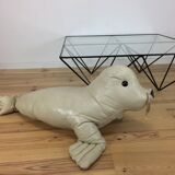 Omersa seal, white leather foot rest