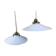 Paire de suspensions en opaline