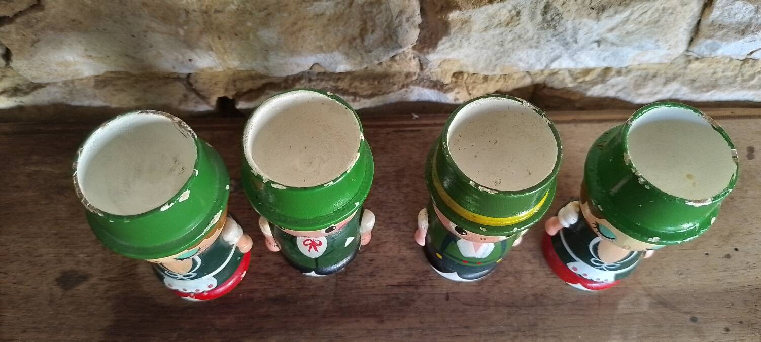Vintage wooden egg cups
