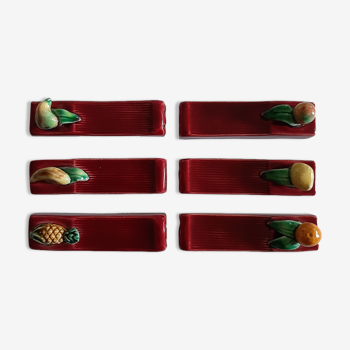 Suite of 6 dabbling knife holder fruits