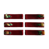 Suite of 6 dabbling knife holder fruits