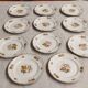 11 starter or dessert plates, KG Lunéville, Marie-Thérèse model - Yellow, blue floral patterns