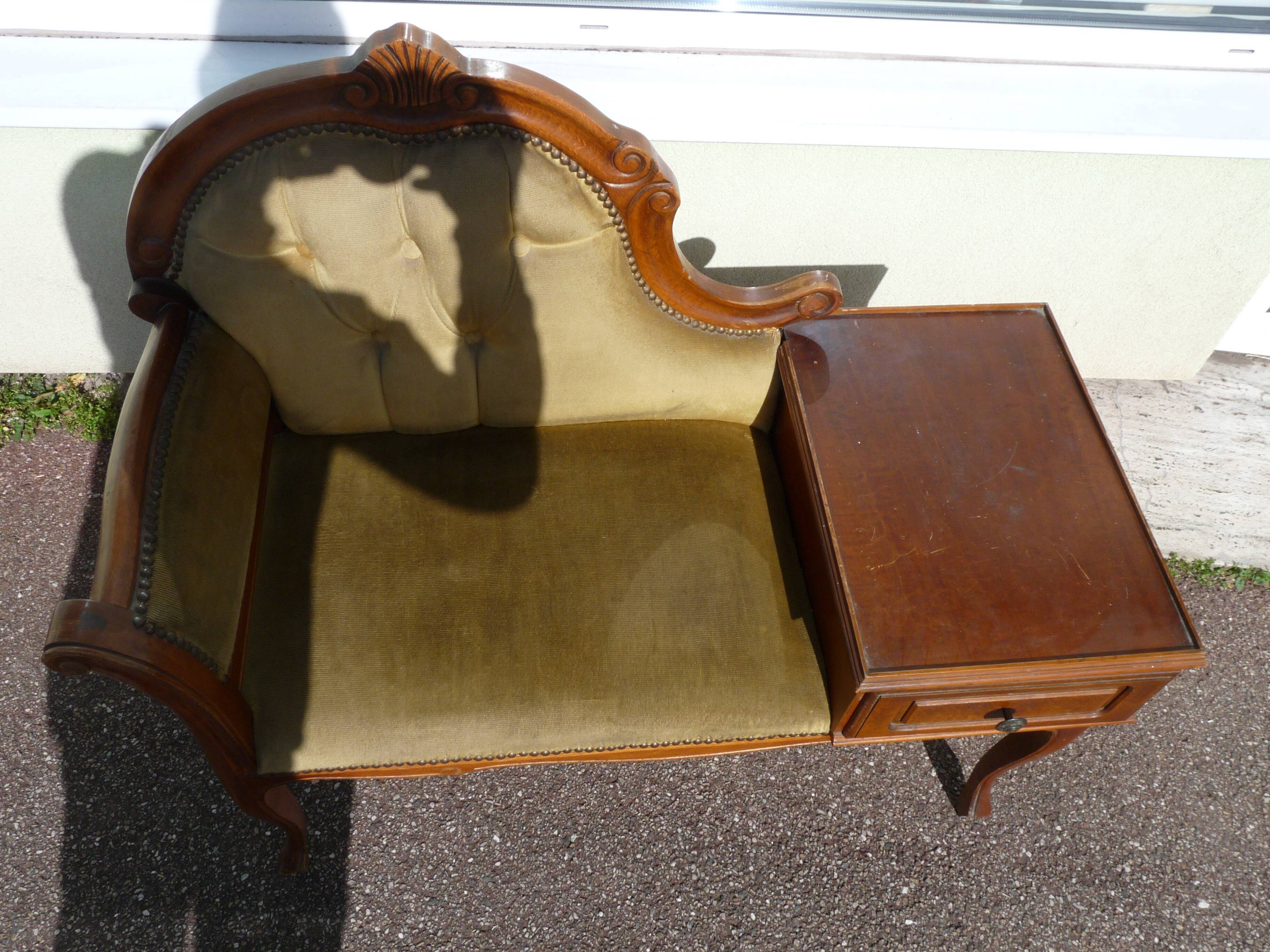 Old phone furniture with seating