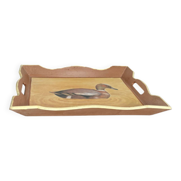 Painted wooden serving tray