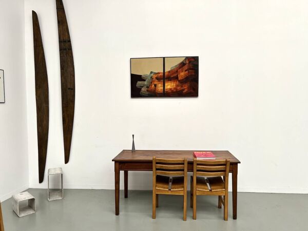 Table en chêne et merisier, 1950