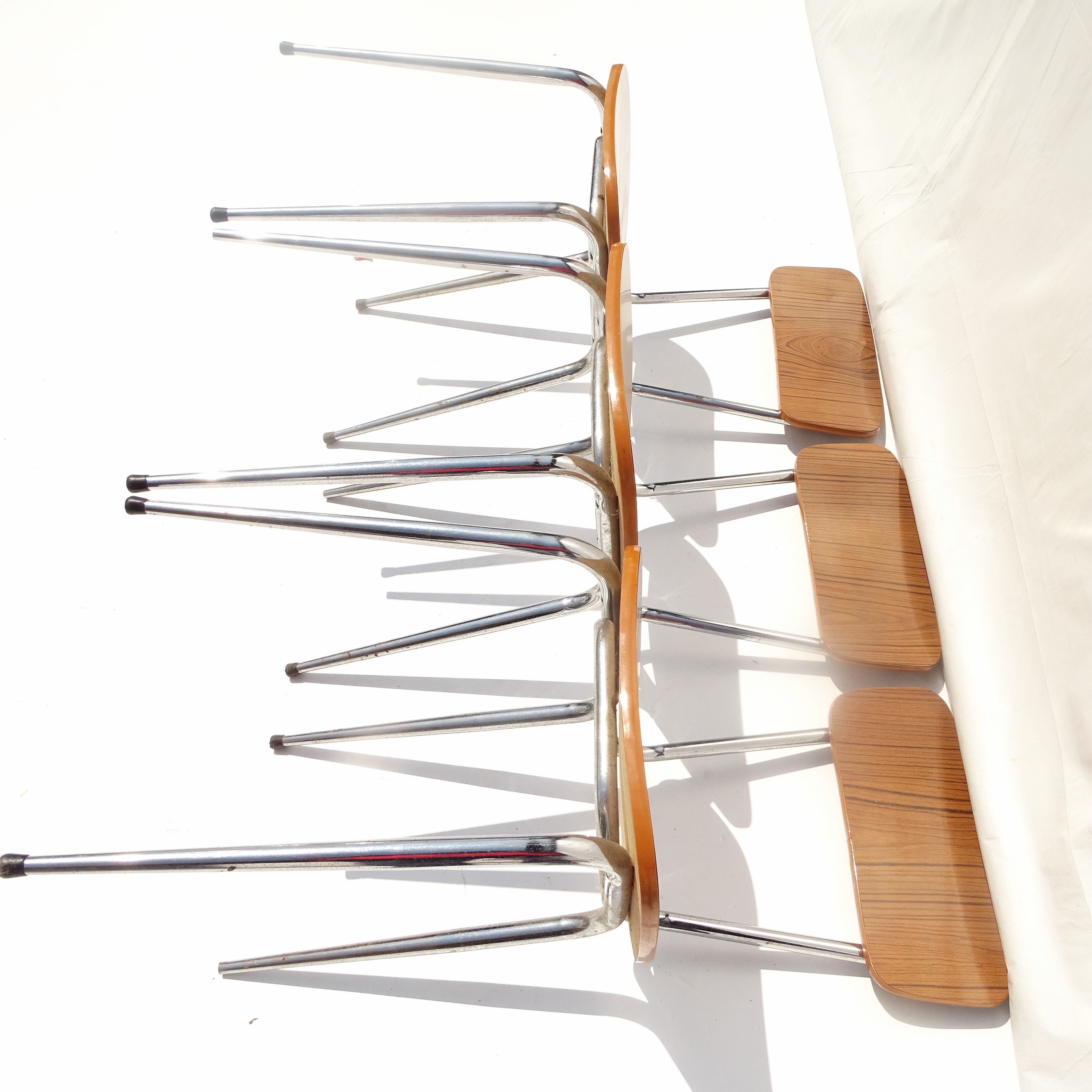 Lot  de 3 chaises  formica couleur  bois