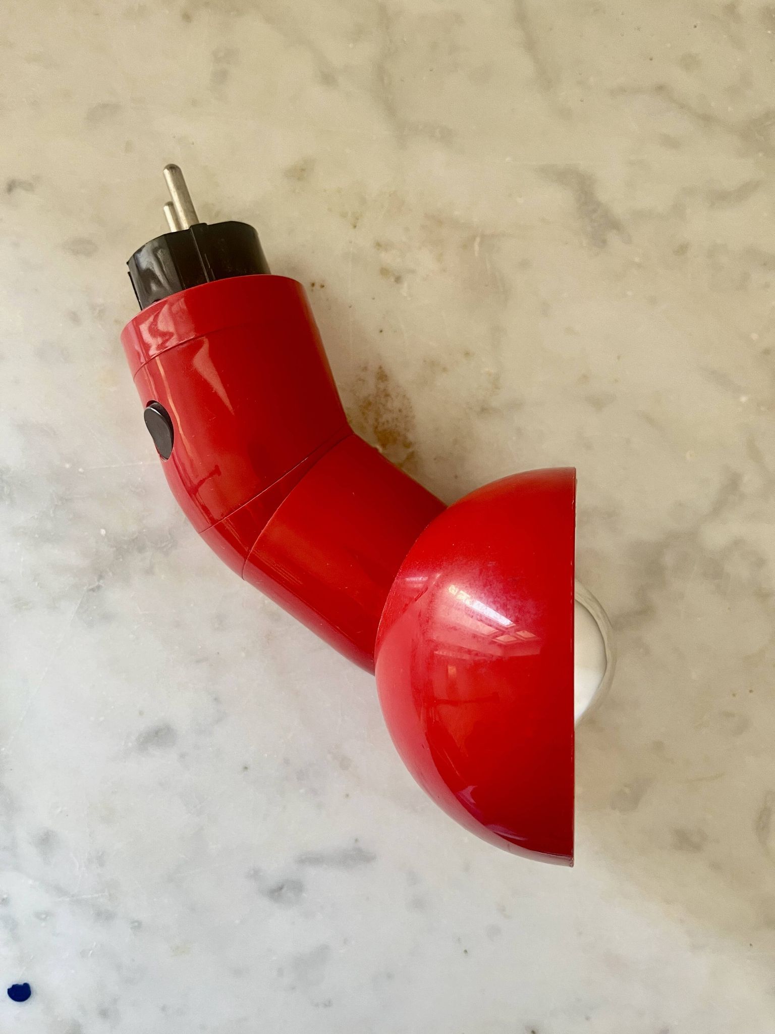 Vintage Danska Red Robot Wall Lamp, Space Age DL Lampen, 1970s Denmark