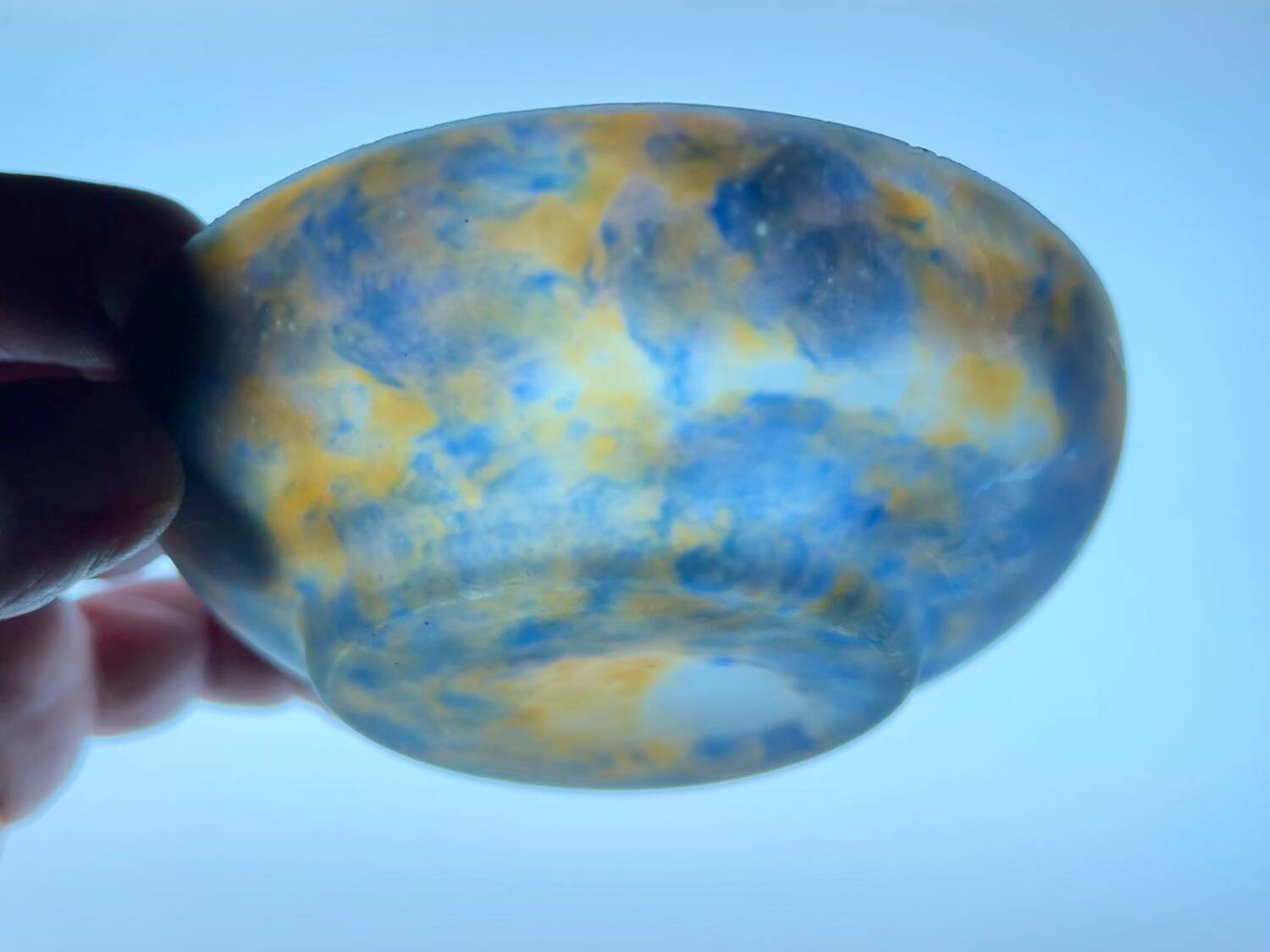 Small glass paste cut by Muller Frères Lunéville, in multi-coloured glass.