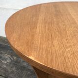 Vintage pedestal table 1940-50 in light oak