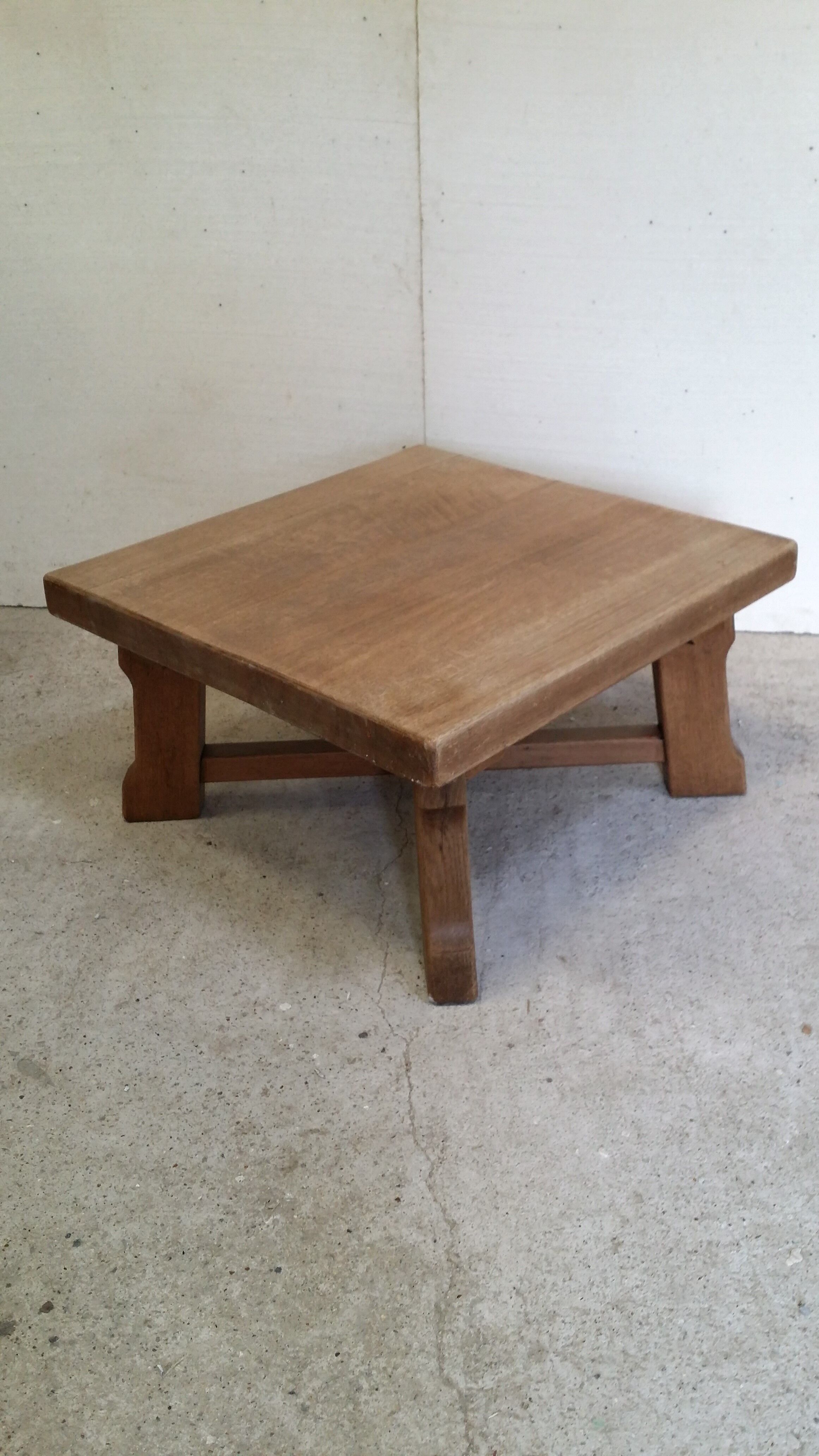 Coffee table in blond oak Netherlands 1970