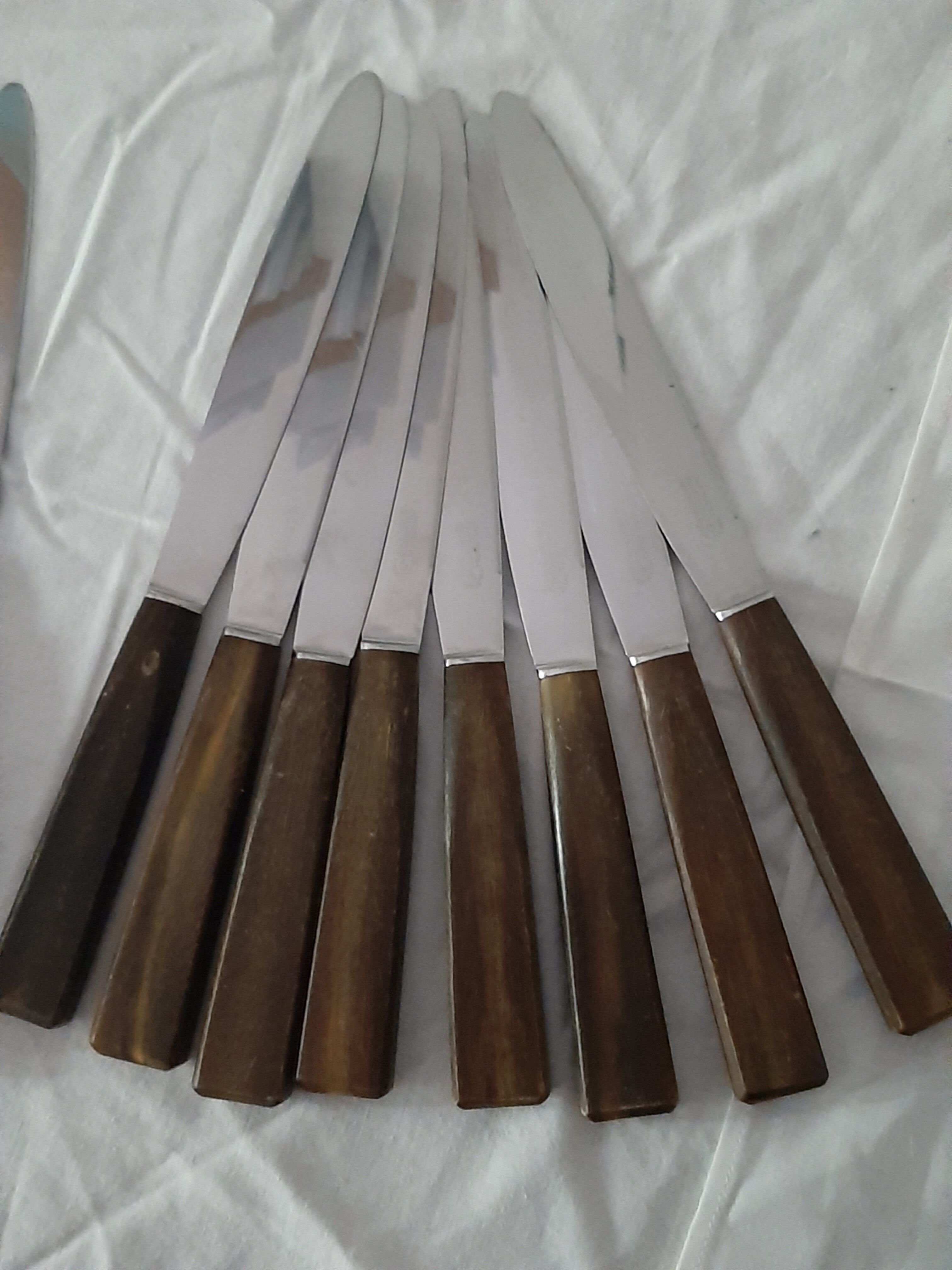 12 stainless steel knives with wooden handles Pinay fortias Thiers