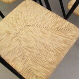 Four straw chairs from the 70s