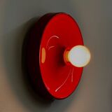 Red space age disc lamp by Enrico Tronconi