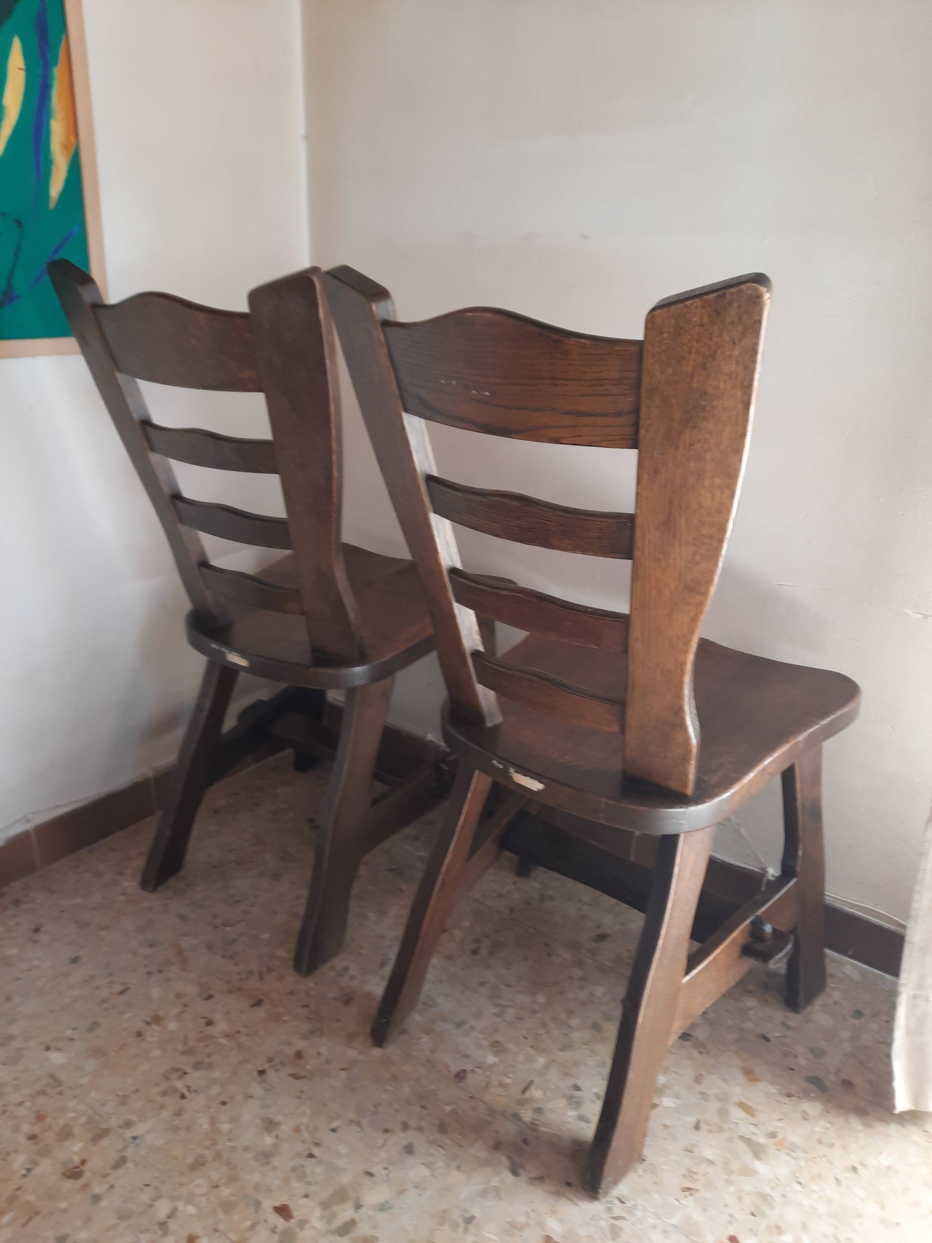 Pair of brutalist bistro chairs from the 70s Poland