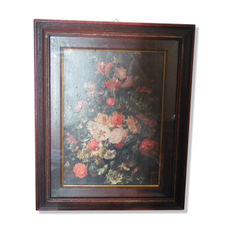 Painting on wood bouquet of flowers