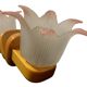 Pair of glass flower pine wall lights