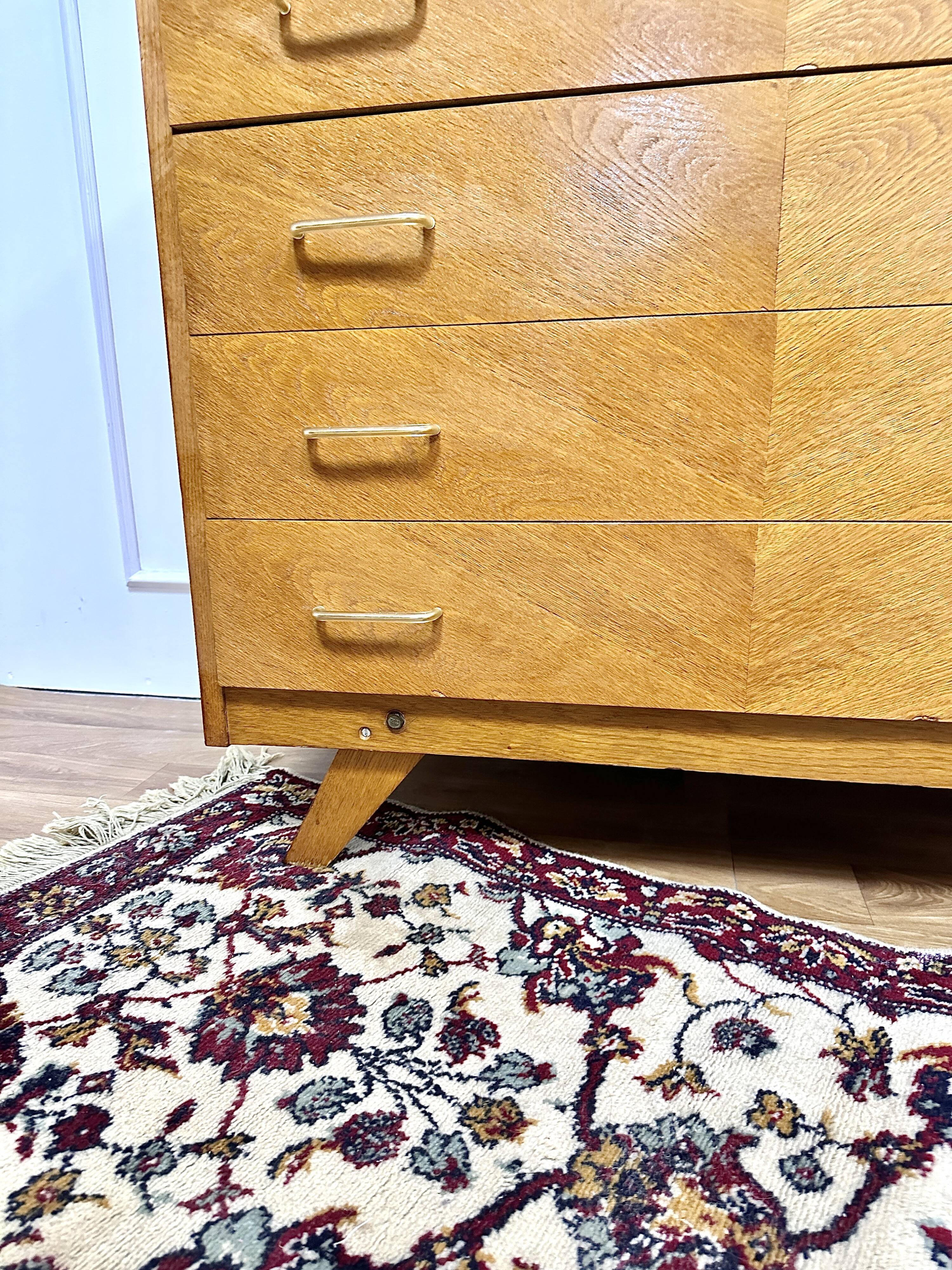 Vintage chest of drawers compass feet