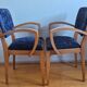 Bridge armchairs in solid beech