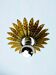 Spanish sunburst flush mount light fixture in gilt iron, circa 1960s