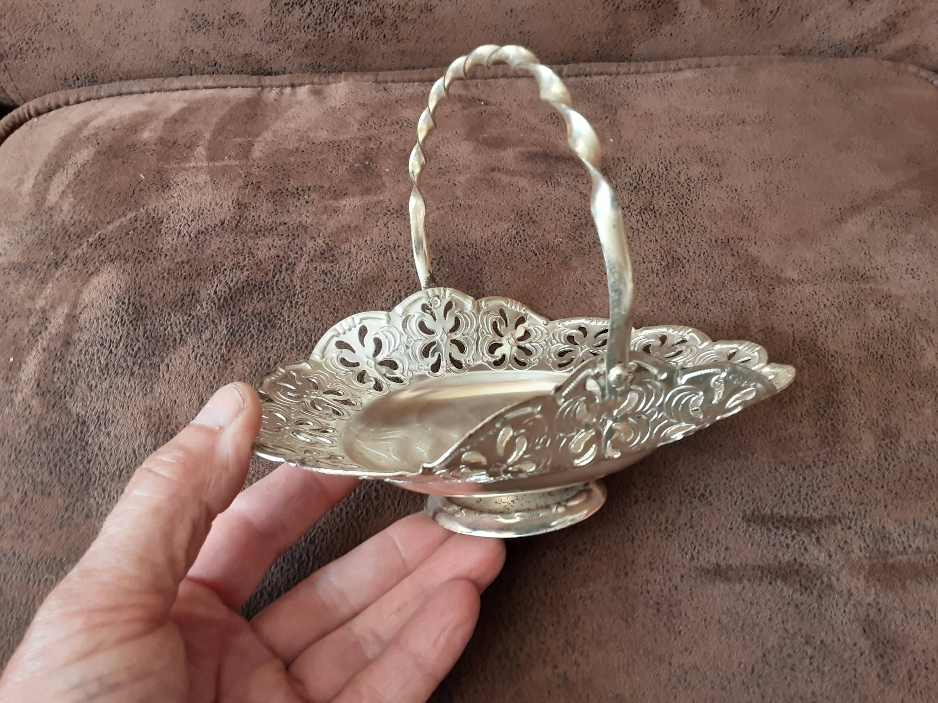 Small vintage metal basket