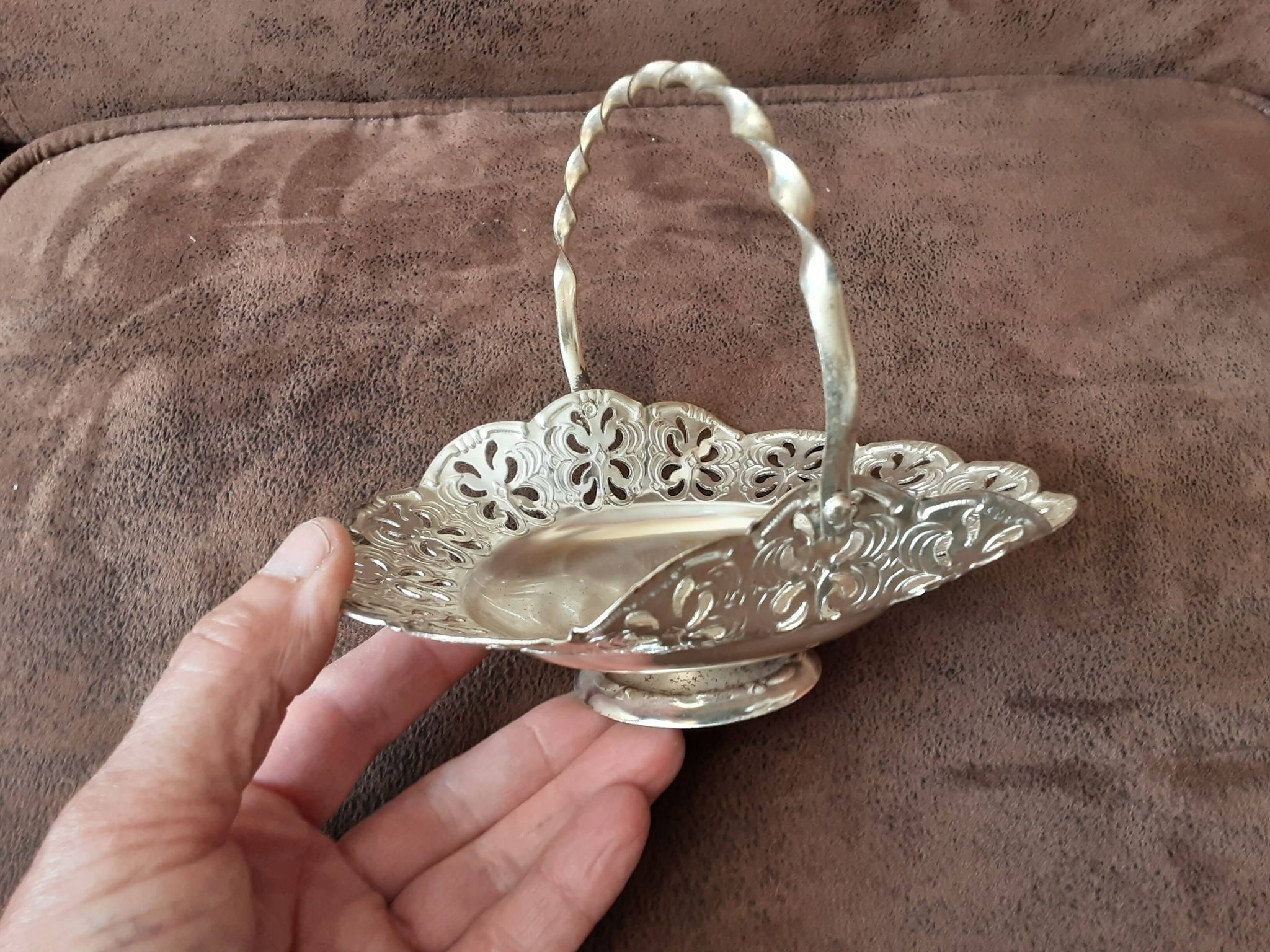 Small vintage metal basket
