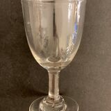 2 verres à pied anciens en verre bullé et soufflé