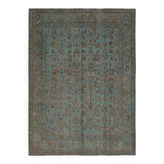 Tapis oriental contemporain fait à la main en laine bleue des années 1980, 288 cm x 384 cm