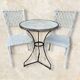 Parisian pedestal table in wrought iron and marble top, France 1900