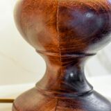 Wooden table lamp and rattan lampshade