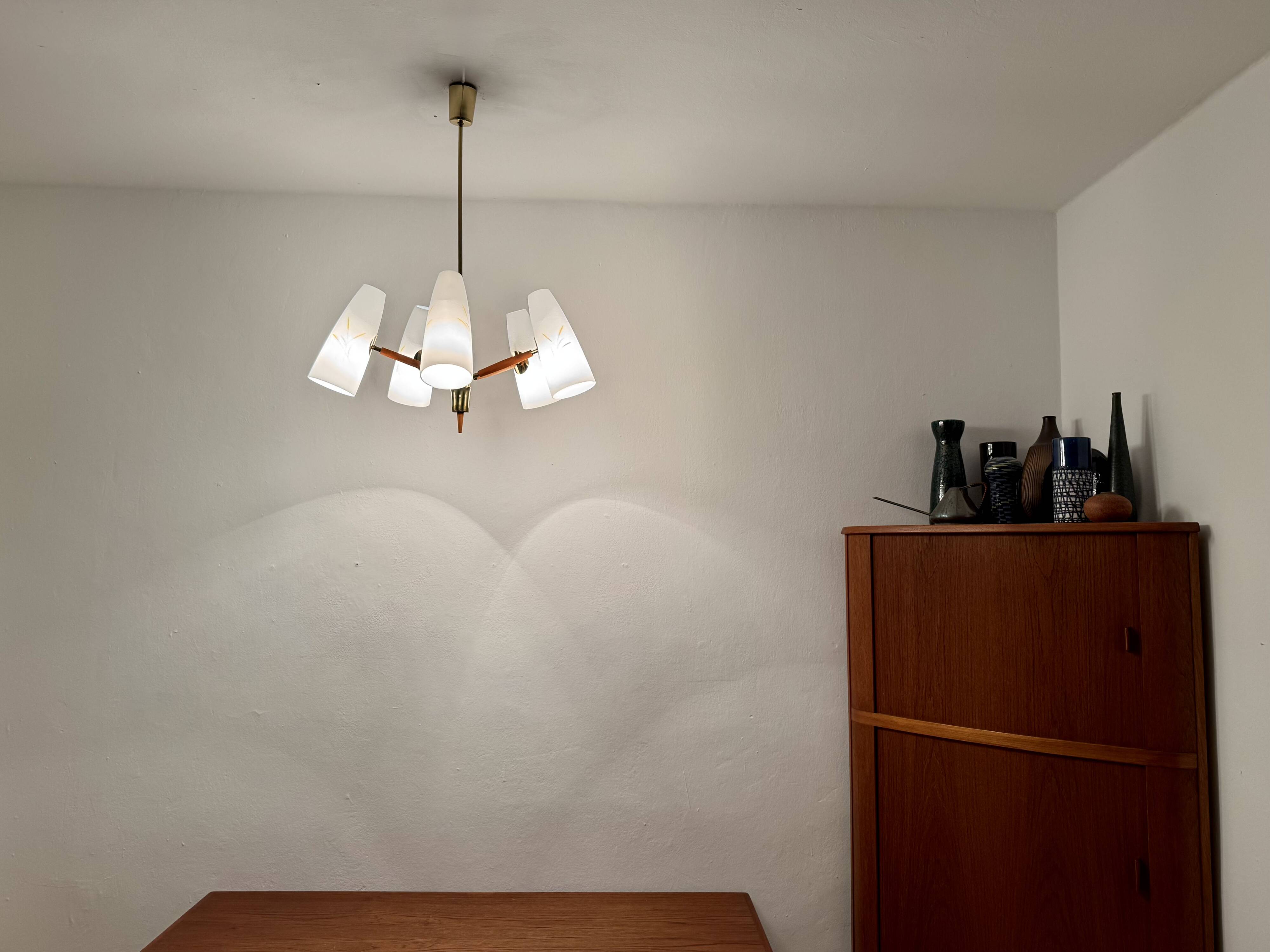 Austrian Brass Chandelier by Rupert Nikoll