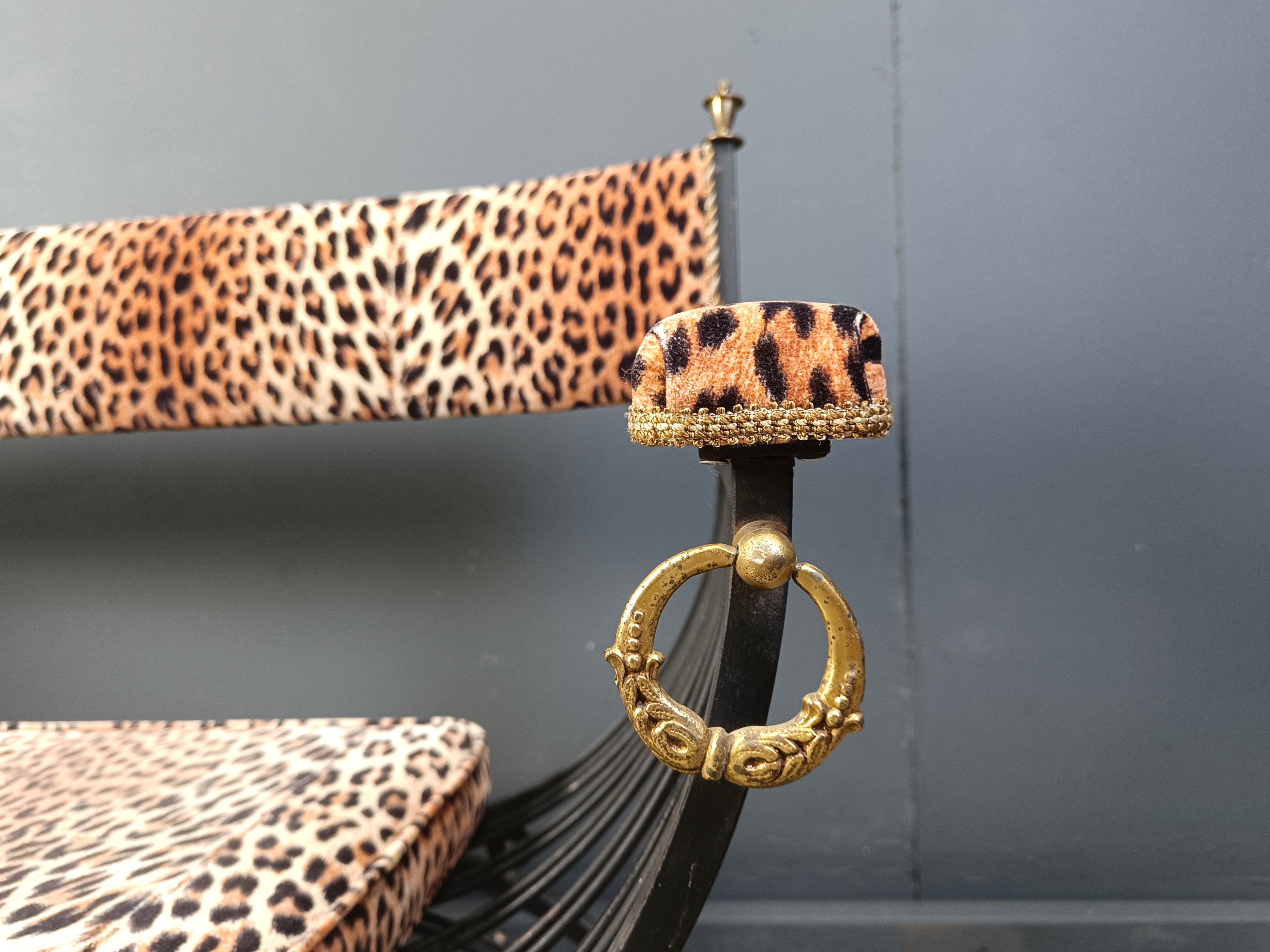 Banc curule de style Maison Jansen, années 1960