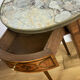 Gueridon in marquetry and marble top of Louis XVI style Napoleon III era