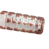 Set of 2 thick faceted glass vases from the 70s