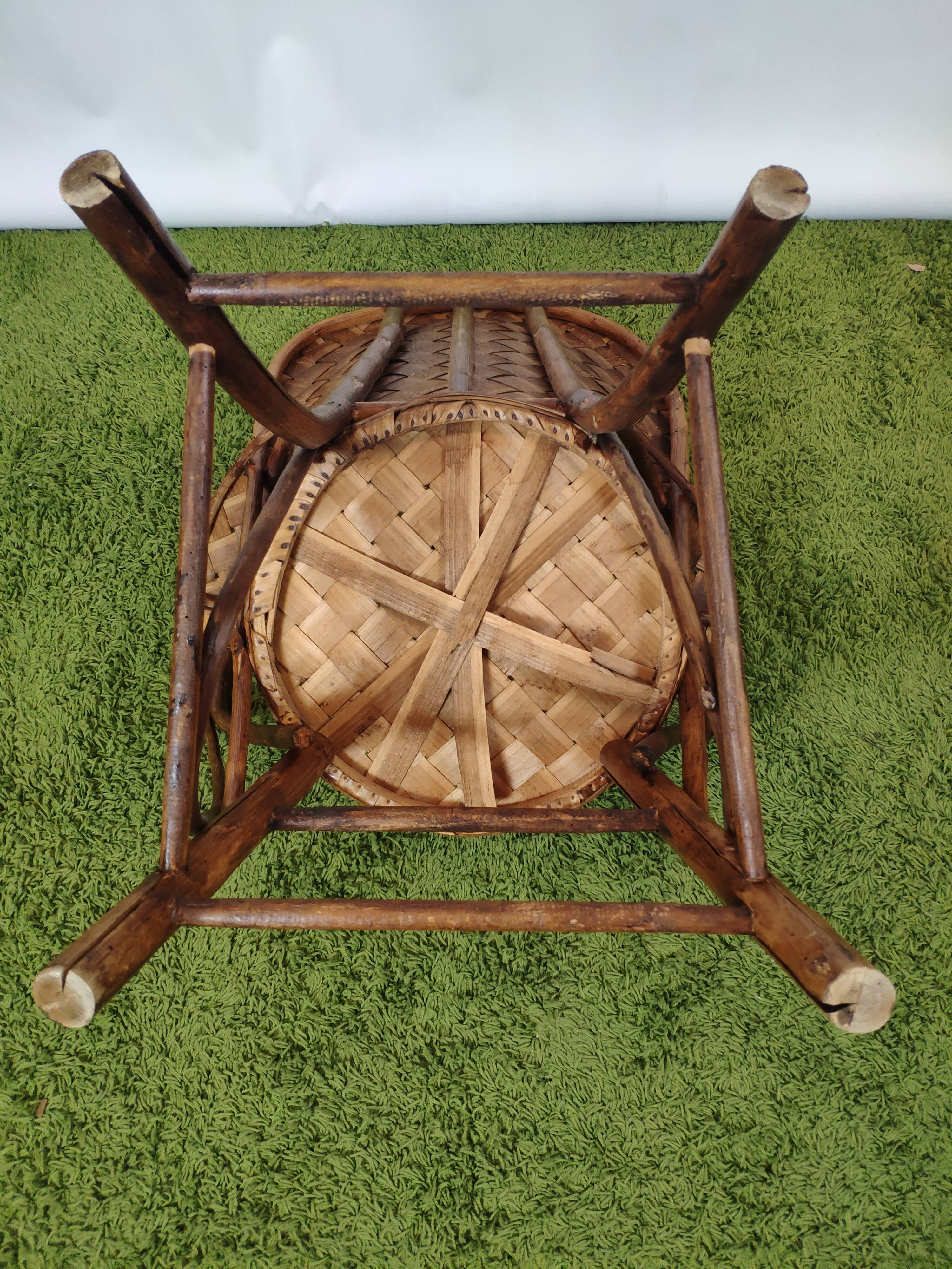 Vintage braided chestnut chair