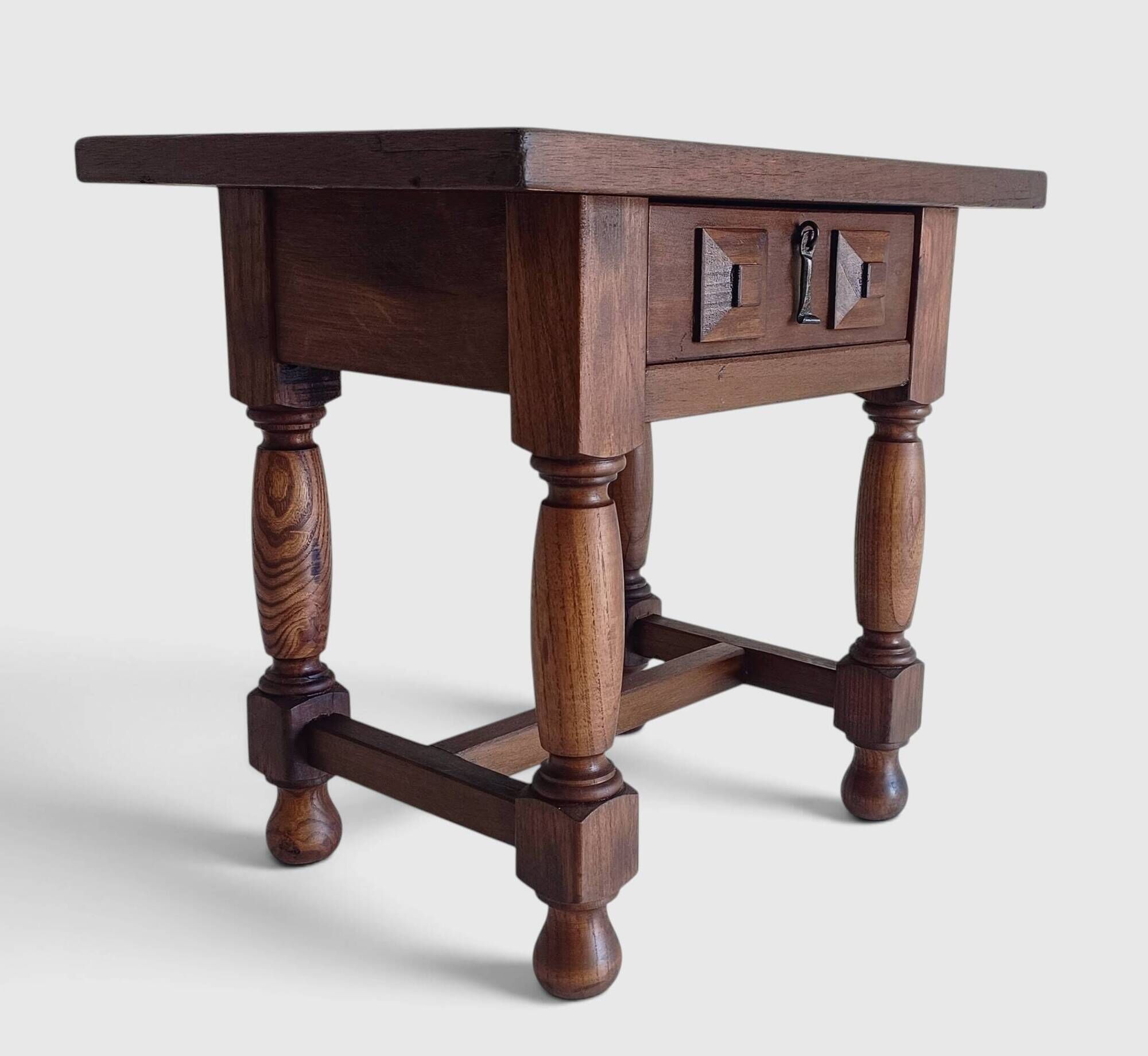 Spanish Castilian Baroque Revival Side Table, Mid-20th Century