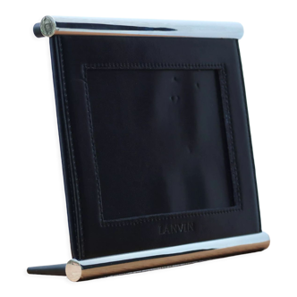 Lanvin photo frame in black leather and silver metal