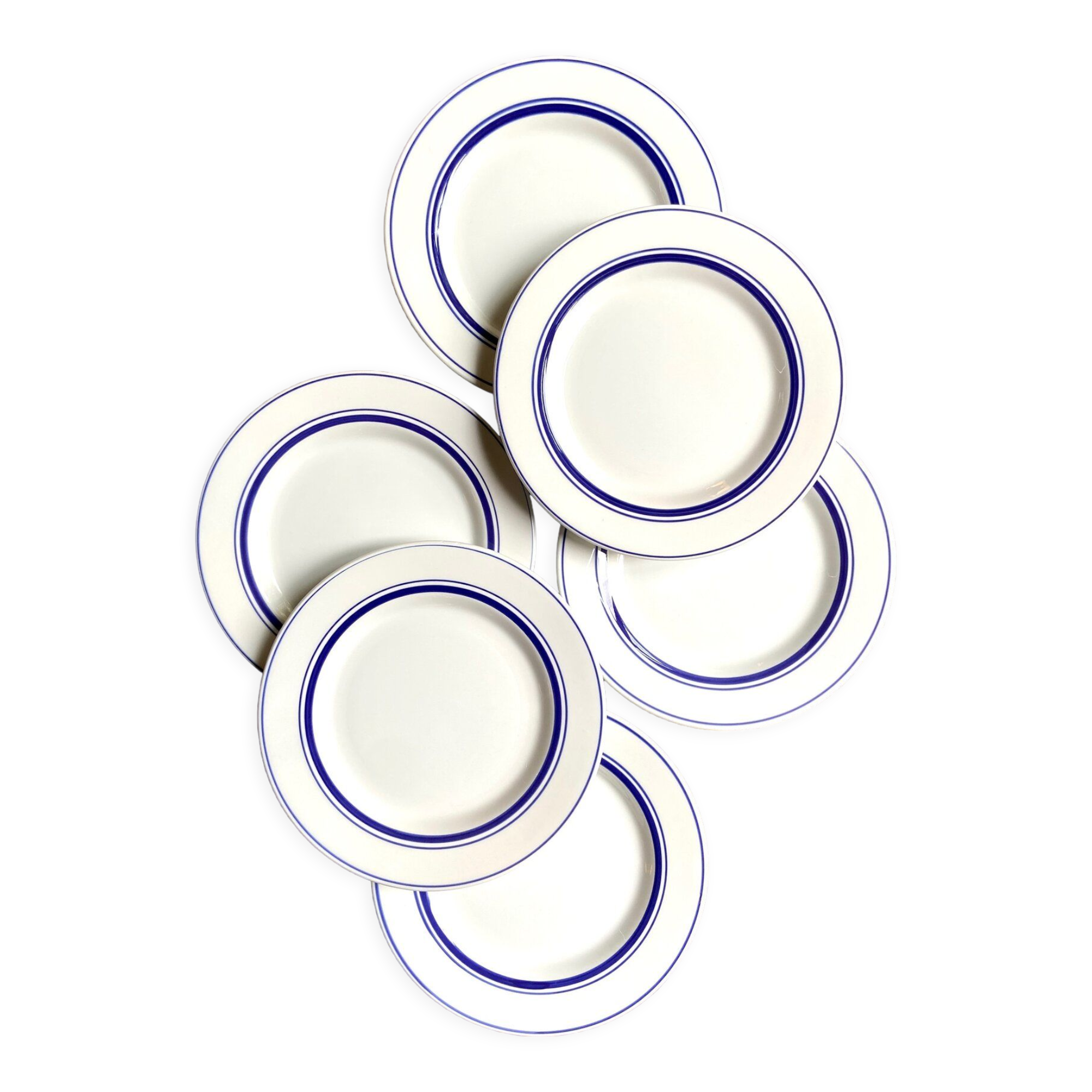 Lot de 6 assiettes à dessert en faïence italienne