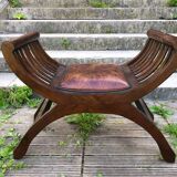 Leather curule chair