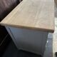 Vintage sideboard painted in gray and raw wood