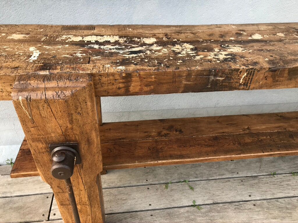 250cm oak carpenter's workbench, early XX